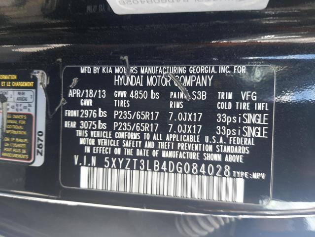 Photo 9 VIN: 5XYZT3LB4DG084028 - HYUNDAI SANTA FE S 