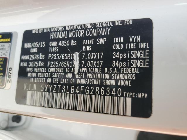 Photo 13 VIN: 5XYZT3LB4FG286340 - HYUNDAI SANTA FE S 