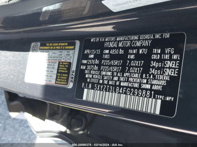 Photo 8 VIN: 5XYZT3LB4FG299881 - HYUNDAI SANTA FE SPORT 