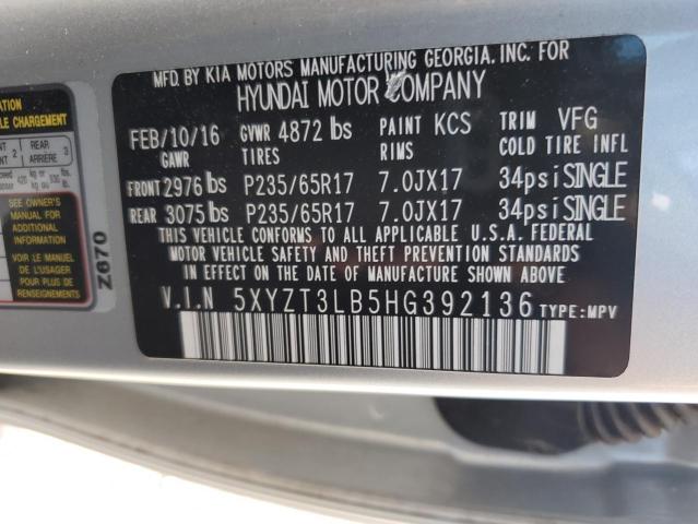 Photo 11 VIN: 5XYZT3LB5HG392136 - HYUNDAI SANTA FE S 