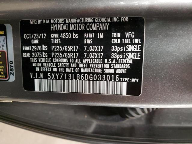 Photo 11 VIN: 5XYZT3LB6DG033016 - HYUNDAI SANTA FE 