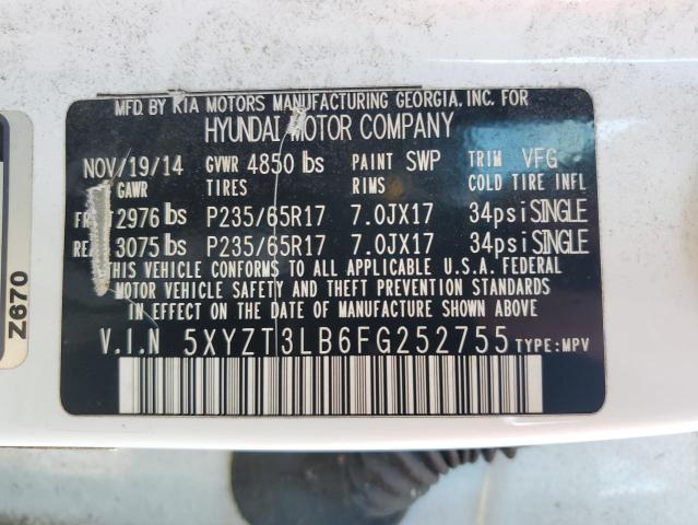 Photo 12 VIN: 5XYZT3LB6FG252755 - HYUNDAI SANTA FE S 