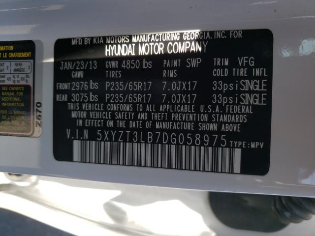 Photo 9 VIN: 5XYZT3LB7DG058975 - HYUNDAI SANTA FE S 