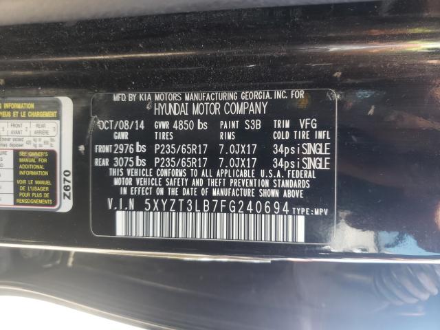 Photo 9 VIN: 5XYZT3LB7FG240694 - HYUNDAI SANTA FE S 