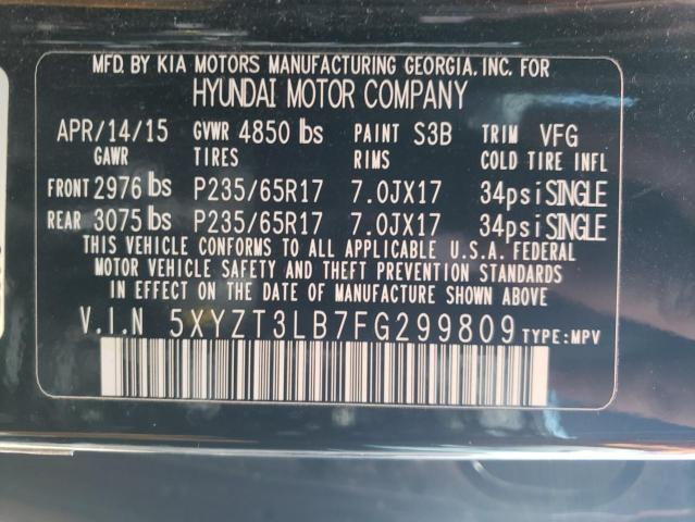 Photo 12 VIN: 5XYZT3LB7FG299809 - HYUNDAI SANTA FE S 