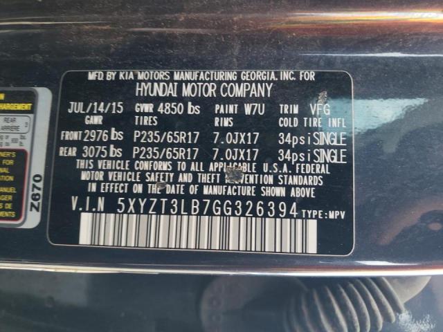 Photo 9 VIN: 5XYZT3LB7GG326394 - HYUNDAI SANTA FE S 