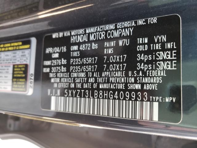 Photo 9 VIN: 5XYZT3LB8HG409933 - HYUNDAI SANTA FE 