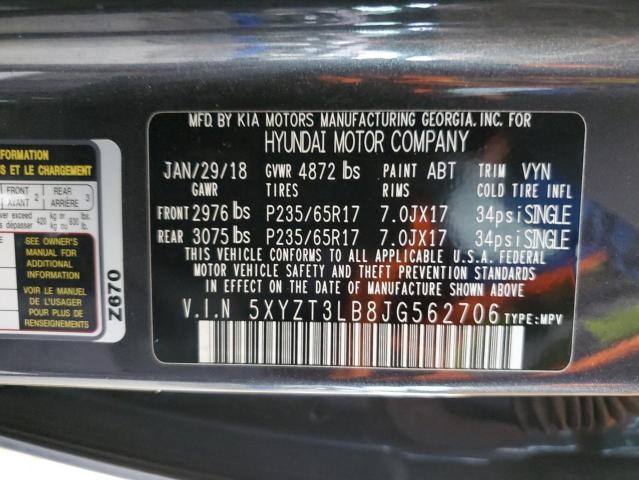 Photo 12 VIN: 5XYZT3LB8JG562706 - HYUNDAI SANTA FE S 