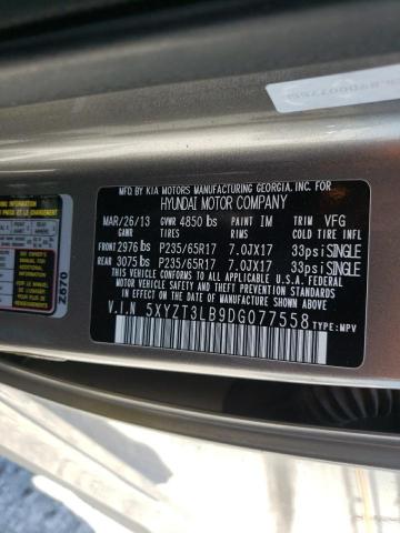 Photo 9 VIN: 5XYZT3LB9DG077558 - HYUNDAI SANTA FE S 