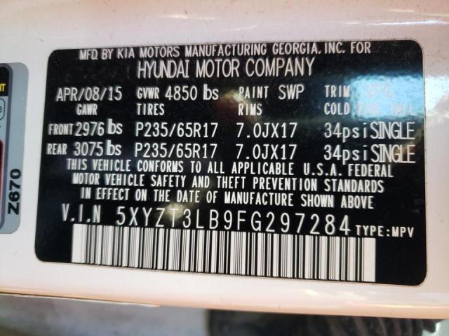 Photo 9 VIN: 5XYZT3LB9FG297284 - HYUNDAI SANTA FE 