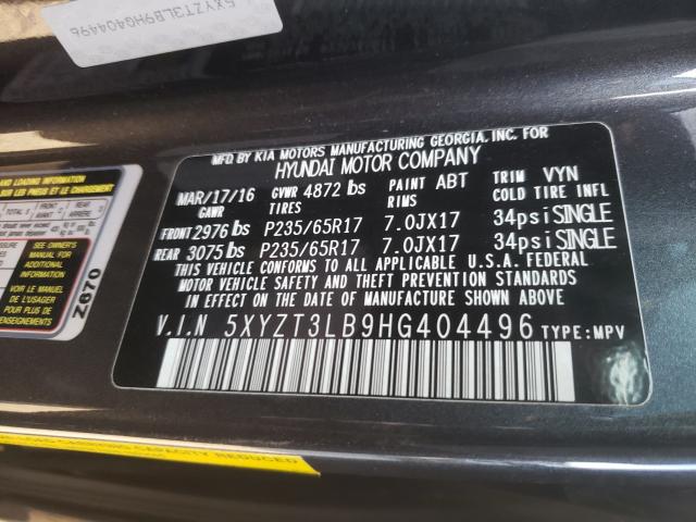 Photo 9 VIN: 5XYZT3LB9HG404496 - HYUNDAI SANTA FE S 