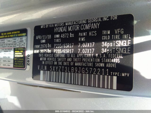 Photo 8 VIN: 5XYZT3LB9JG572211 - HYUNDAI SANTA FE SPORT 