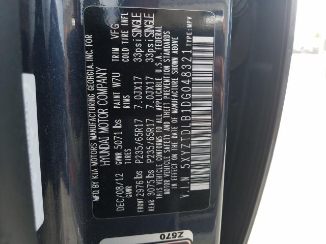 Photo 9 VIN: 5XYZTDLB1DG048321 - HYUNDAI SANTA FE S 