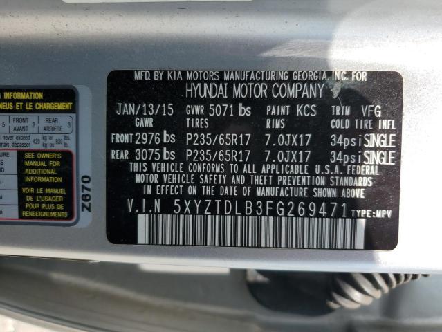 Photo 11 VIN: 5XYZTDLB3FG269471 - HYUNDAI SANTA FE S 