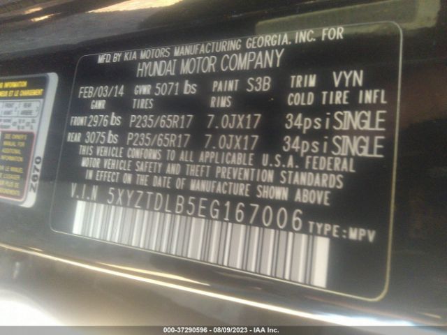 Photo 8 VIN: 5XYZTDLB5EG167006 - HYUNDAI SANTA FE SPORT 