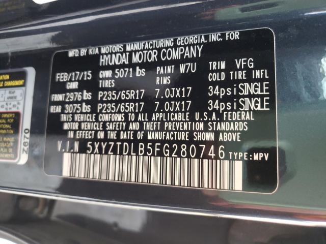 Photo 9 VIN: 5XYZTDLB5FG280746 - HYUNDAI SANTA FE S 