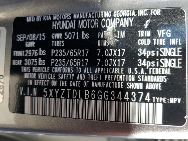 Photo 9 VIN: 5XYZTDLB6GG344374 - HYUNDAI SANTA FE S 