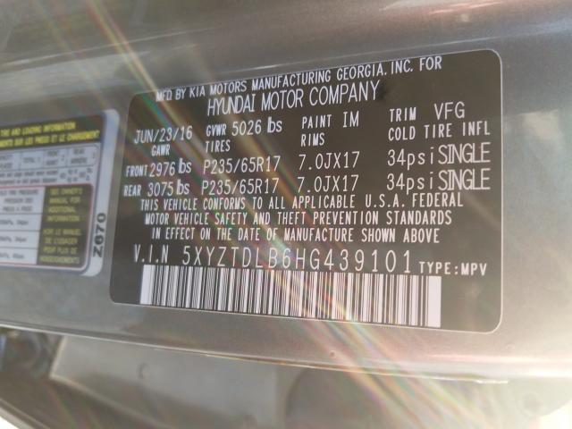 Photo 9 VIN: 5XYZTDLB6HG439101 - HYUNDAI SANTA FE 