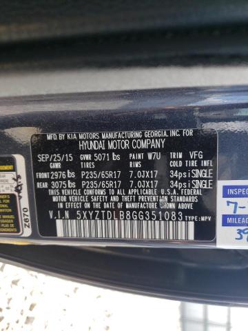 Photo 9 VIN: 5XYZTDLB8GG351083 - HYUNDAI SANTA FE 