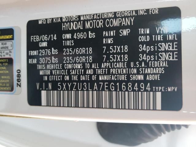 Photo 12 VIN: 5XYZU3LA7EG168494 - HYUNDAI SANTA FE S 