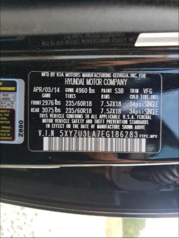 Photo 9 VIN: 5XYZU3LA7EG186283 - HYUNDAI SANTA FE S 