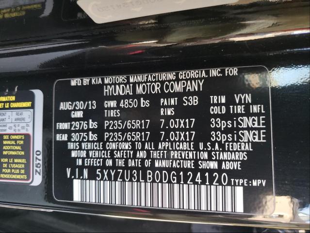 Photo 9 VIN: 5XYZU3LB0DG124120 - HYUNDAI SANTA FE S 