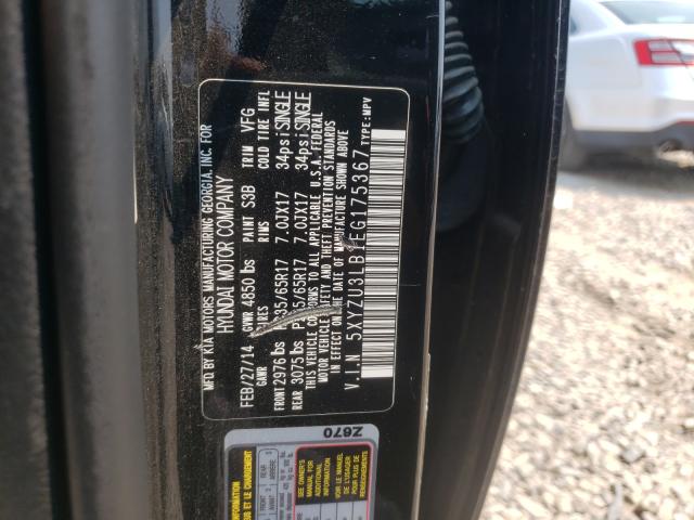 Photo 9 VIN: 5XYZU3LB1EG175367 - HYUNDAI SANTA FE S 