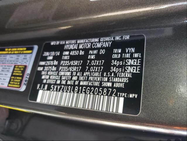 Photo 9 VIN: 5XYZU3LB1EG205872 - HYUNDAI SANTA FE S 