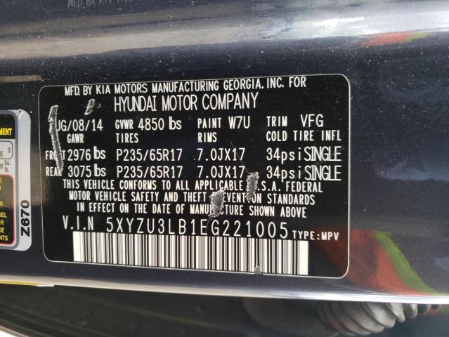 Photo 12 VIN: 5XYZU3LB1EG221005 - HYUNDAI SANTA FE S 