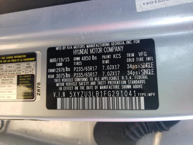 Photo 9 VIN: 5XYZU3LB1FG291041 - HYUNDAI SANTA FE S 