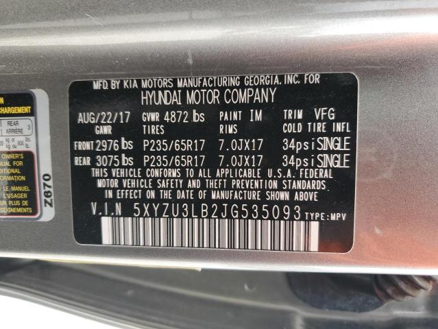 Photo 12 VIN: 5XYZU3LB2JG535093 - HYUNDAI SANTA FE 