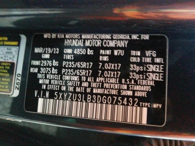 Photo 9 VIN: 5XYZU3LB3DG075432 - HYUNDAI SANTA FE S 