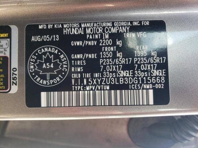 Photo 12 VIN: 5XYZU3LB3DG115668 - HYUNDAI SANTA FE S 