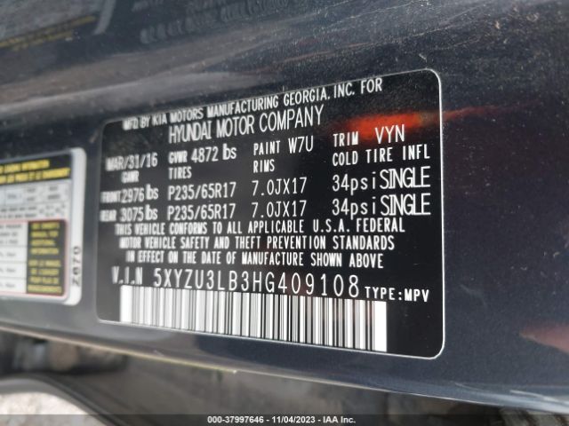 Photo 8 VIN: 5XYZU3LB3HG409108 - HYUNDAI SANTA FE SPORT 