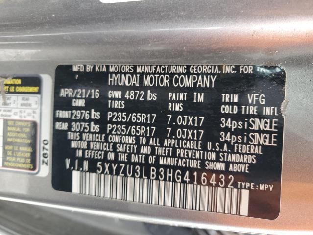 Photo 12 VIN: 5XYZU3LB3HG416432 - HYUNDAI SANTA FE S 