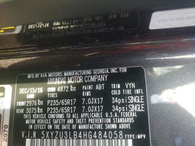 Photo 9 VIN: 5XYZU3LB4HG484058 - HYUNDAI SANTA FE L 