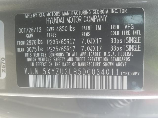 Photo 9 VIN: 5XYZU3LB5DG034011 - HYUNDAI SANTA FE S 