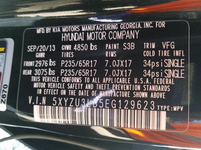 Photo 9 VIN: 5XYZU3LB5EG129623 - HYUNDAI SANTA FE S 