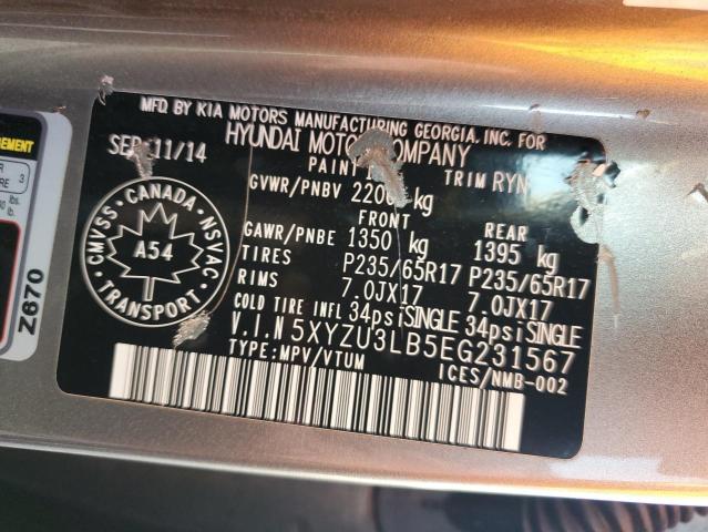 Photo 12 VIN: 5XYZU3LB5EG231567 - HYUNDAI SANTA FE S 