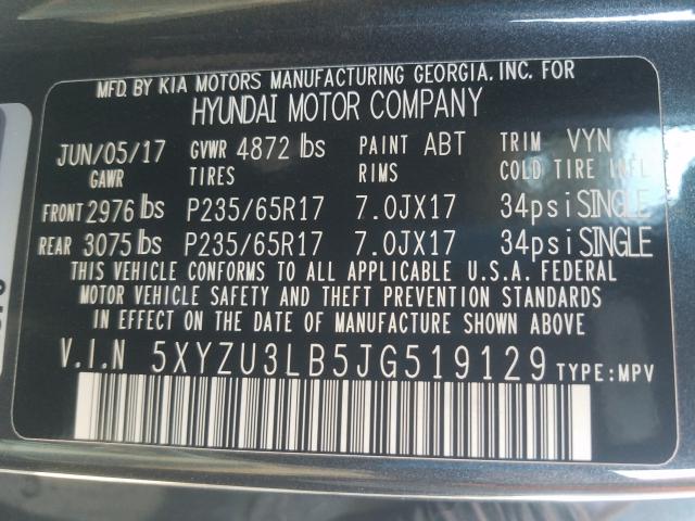 Photo 9 VIN: 5XYZU3LB5JG519129 - HYUNDAI SANTA FE S 