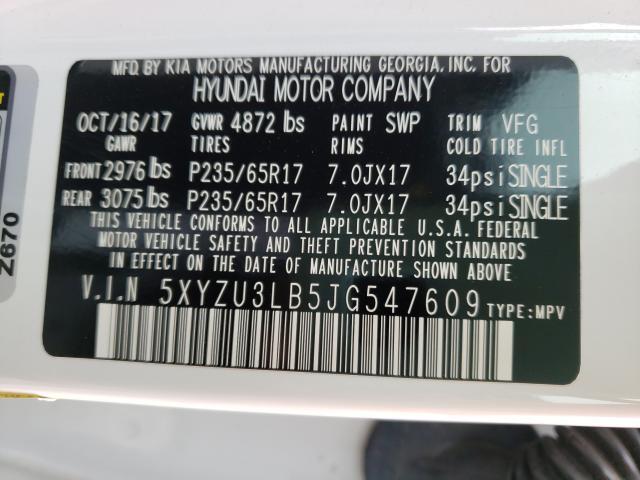 Photo 9 VIN: 5XYZU3LB5JG547609 - HYUNDAI SANTA FE S 