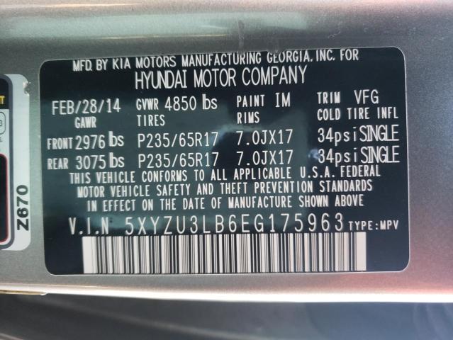 Photo 9 VIN: 5XYZU3LB6EG175963 - HYUNDAI SANTA FE S 