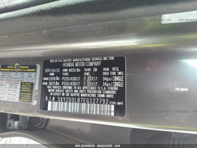 Photo 8 VIN: 5XYZU3LB7EG127792 - HYUNDAI SANTA FE SPORT 