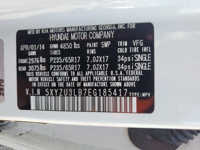 Photo 13 VIN: 5XYZU3LB7EG185417 - HYUNDAI SANTA FE S 