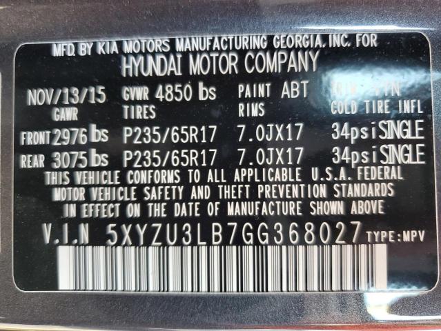 Photo 12 VIN: 5XYZU3LB7GG368027 - HYUNDAI SANTA FE 