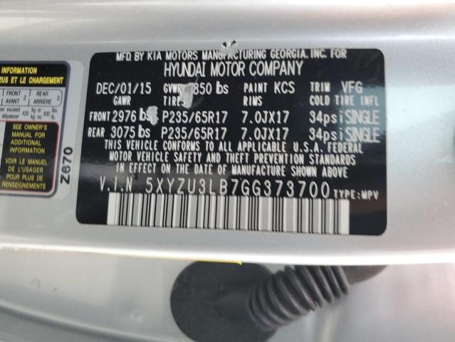 Photo 12 VIN: 5XYZU3LB7GG373700 - HYUNDAI SANTA FE 