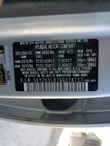 Photo 9 VIN: 5XYZU3LB7GG374717 - HYUNDAI SANTA FE S 