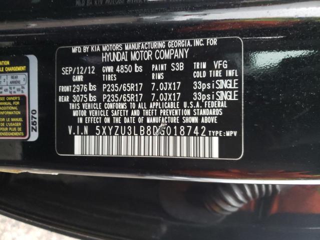 Photo 9 VIN: 5XYZU3LB8DG018742 - HYUNDAI SANTA FE S 