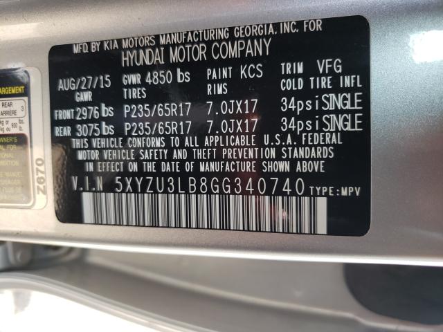 Photo 9 VIN: 5XYZU3LB8GG340740 - HYUNDAI SANTA FE S 