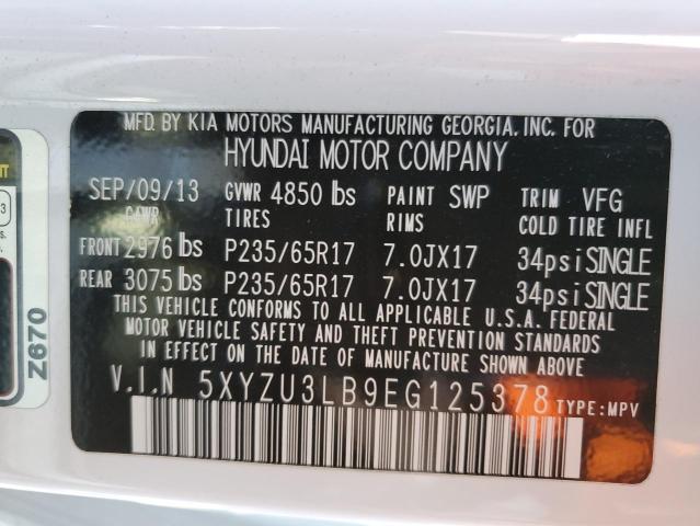 Photo 11 VIN: 5XYZU3LB9EG125378 - HYUNDAI SANTA FE S 